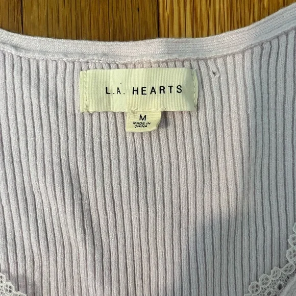 Pacsun Lilac Sweater Long-Sleeve Top w/ Lace Neckline - Picture 4 of 5